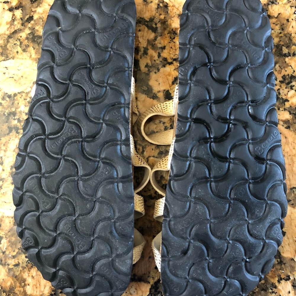 White & Gold Birkenstock Sandals